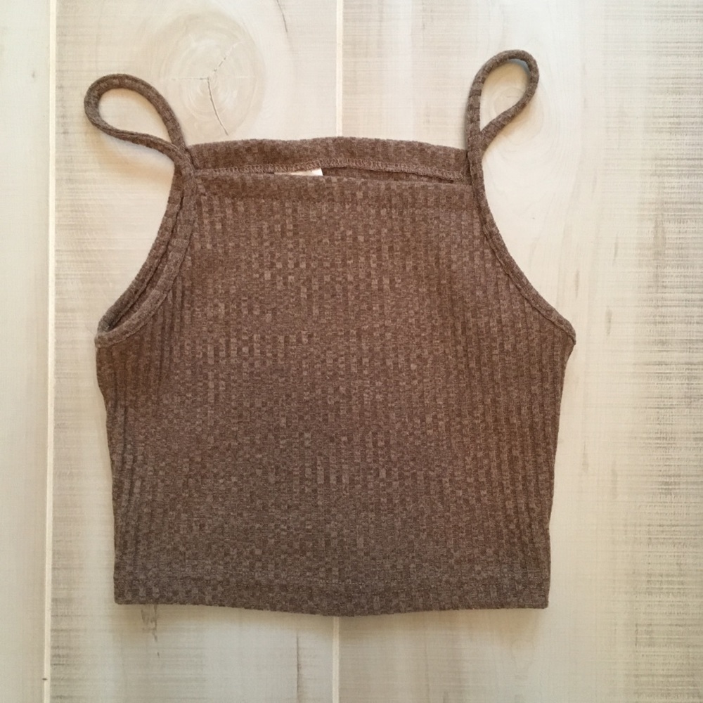 Basic Coffee Colored Rib Knot Halter size small